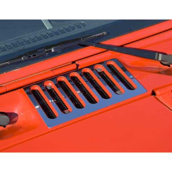 Rugged Ridge - Rugged Ridge Cowl Vent Cover, Stainless Steel; 07-18 Jeep Wrangler JK 11117.05 - Image 1