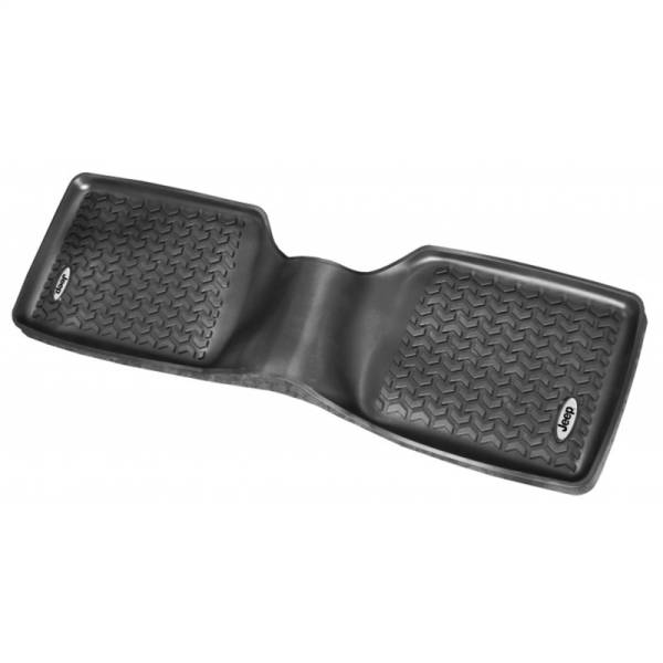 Rugged Ridge - Rugged Ridge All Terrain Floor Liner, Rear, Black, Jeep Logo; 84-01 Cherokee XJ DMC-12950.19 - Image 1