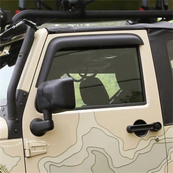 Rugged Ridge - Rugged Ridge Window Visors, Matte Black, 07-18 2-Door Wrangler 11349.11 - Image 1