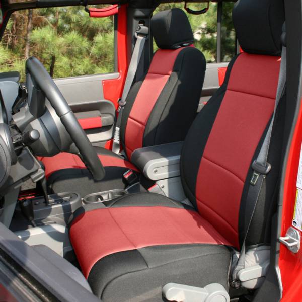 Rugged Ridge - Rugged Ridge Seat Cover Kit, Black/Red; 07-10 Jeep Wrangler JK, 2 Door 13294.53 - Image 1