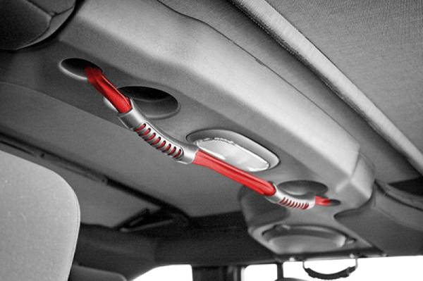 Rugged Ridge - Rugged Ridge Grab Strap, Rear, Dual, Red; 07-18 Jeep Wrangler JKU 13305.13 - Image 1