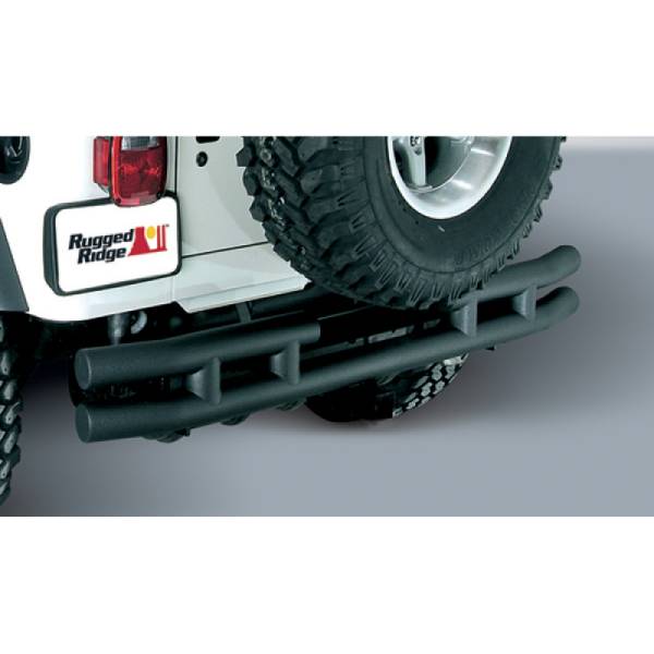 Rugged Ridge - Rugged Ridge Double Tube Bumper, Rear, 3 Inch; 87-06 Jeep Wrangler YJ/TJ 11571.03 - Image 1