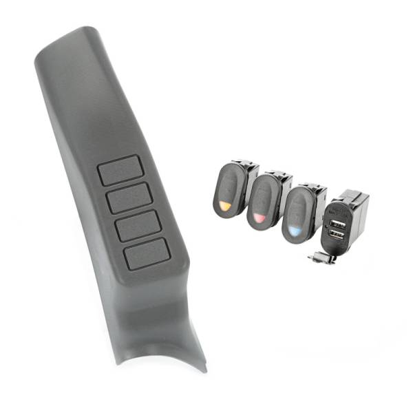 Rugged Ridge - Rugged Ridge Switch Pod Kit, A-Pillar, 3 Switch, Dual USB Connector; 07-10 Wrangler 17235.88 - Image 1