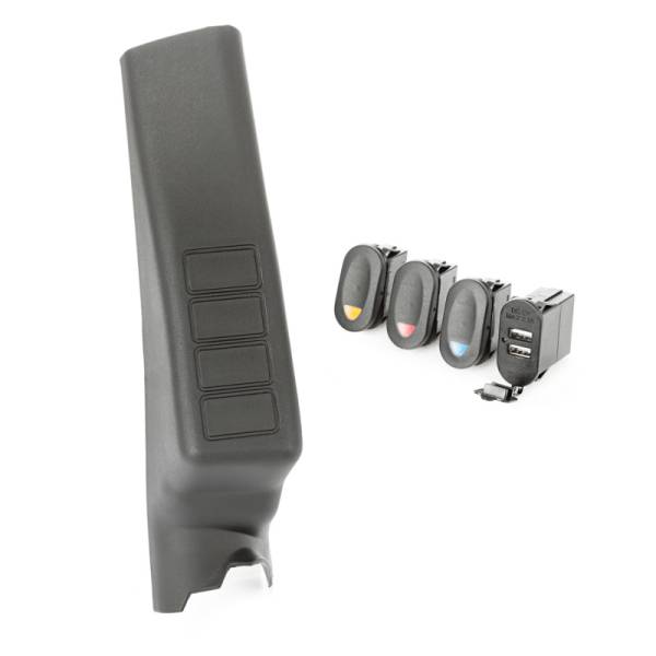 Rugged Ridge - Rugged Ridge Switch Pod Kit, A-Pillar, 3 Switch, Dual USB Connector; 11-18 JK/JKU 17235.98 - Image 1