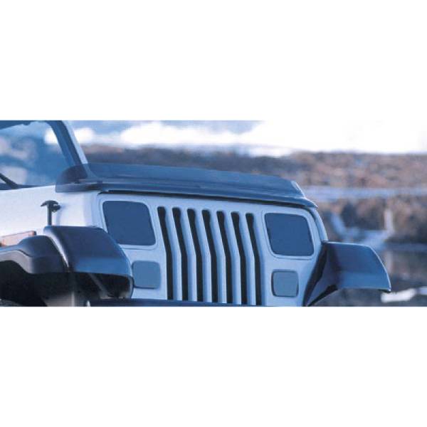 Rugged Ridge - Rugged Ridge Hood Bug Deflector, Smoke; 87-06 Jeep Wrangler YJ/TJ 11350.01 - Image 1