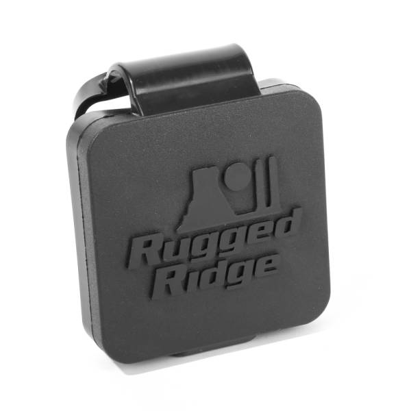 Rugged Ridge - Rugged Ridge Trailer Hitch Plug, 2 Inch Receiver, Black, Rugged Ridge Logo 11580.26 - Image 1