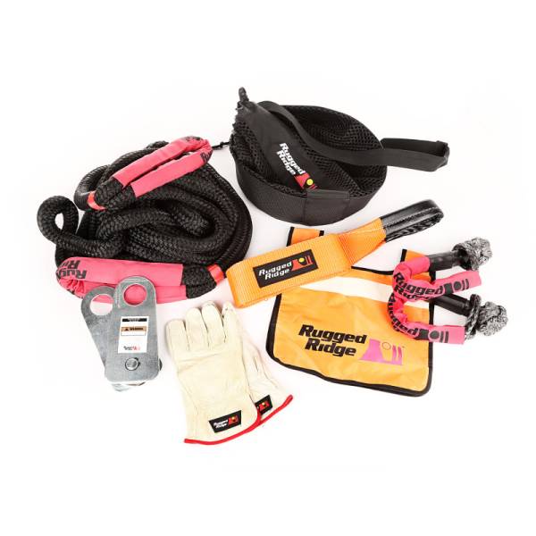 Rugged Ridge - Rugged Ridge Premium Recovery Kit, Mesh Bag 15104.29 - Image 1