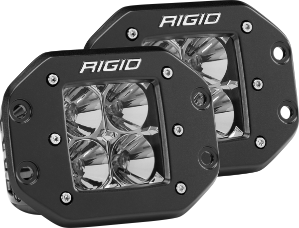 Rigid Industries - Rigid Industries Flood Flush Mount Black Pair D-Series Pro - 212113 - Image 1