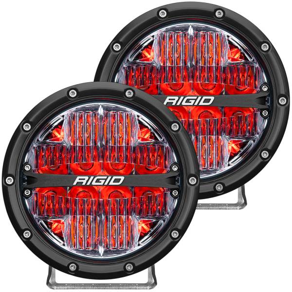 Rigid Industries - Rigid Industries 360-Series 6 Inch Led Off-Road Drive Beam Red Backlight Pair - 36205 - Image 1