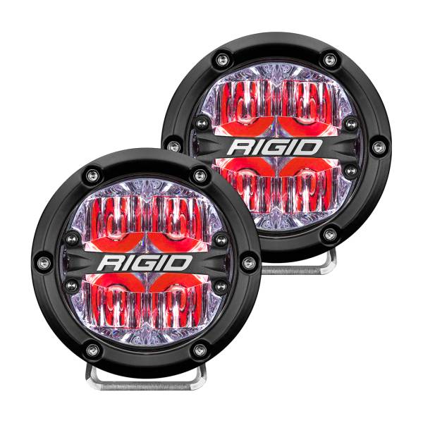 Rigid Industries - Rigid Industries 360-Series 4 Inch Led Off-Road Drive Beam Red Backlight Pair - 36116 - Image 1