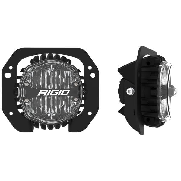 Rigid Industries - Rigid Industries Jeep JL/Gladiator Bumper Fog Mount Kit For 18-Pres Jeep JL Rubicon/Gladiator 1 Piece Plastic With 360-Series 4.0 Inch SAE Yellow Lights - 37107 - Image 1