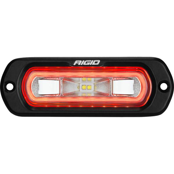 Rigid Industries - Rigid Industries SR-L Series Marine Spreader Pod 2 Wire Flush Mount Black With Red Halo - 52202 - Image 1