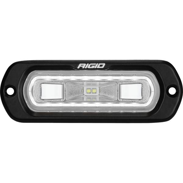 Rigid Industries - Rigid Industries SR-L Series Marine Spreader Pod 2 Wire Flush Mount Black With White Halo - 52200 - Image 1