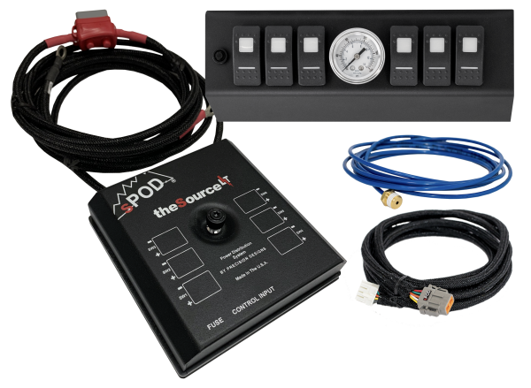sPOD - sPOD SourceLT w/ Air Gauge and Red LED Switch Panel for JK 2007-2008 - SLA0708JKR - Image 1