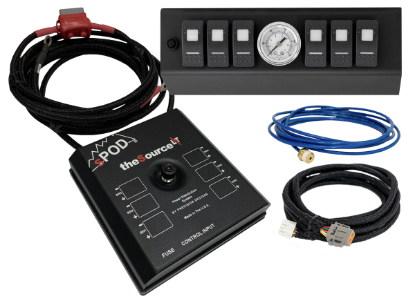 sPOD - sPOD SourceLT w/ Air Gauge and Green LED Switch Panel for JK 2007-2008 - SLA0708JKG - Image 1