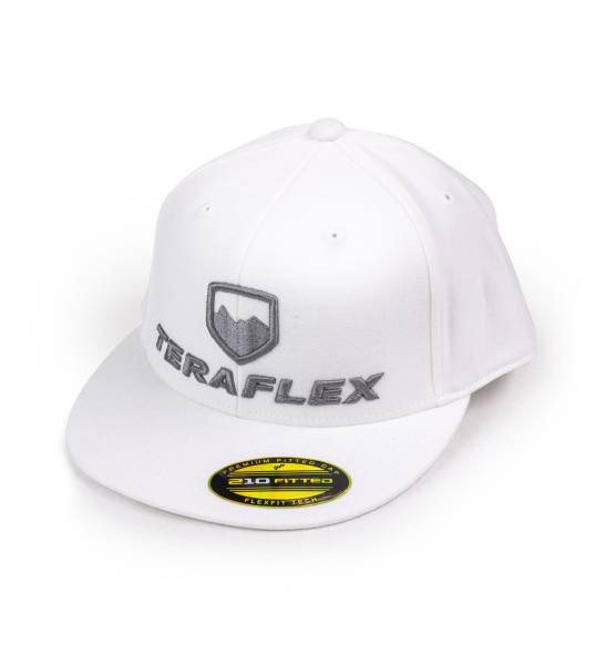 TeraFlex - Premium FlexFit Flat Visor Hat -White Small / Medium TeraFlex - Image 1