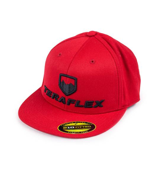 TeraFlex - Premium FlexFit Flat Visor Hat Red Large / XL TeraFlex - Image 1