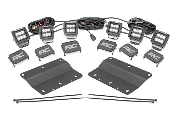 Rough Country - Rough Country LED Fog Light Kit Fog Mount Triple 2 in. Black Pair Spot For Off-Road Only - 51085 - Image 1