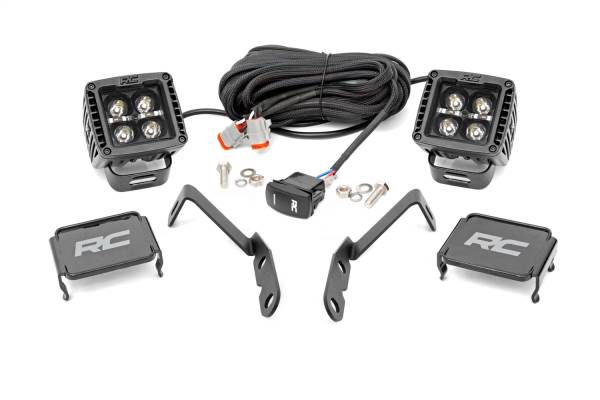 Rough Country - Rough Country LED Light Ditch Mount 2 in. Black Pair White DRL - 71060 - Image 1