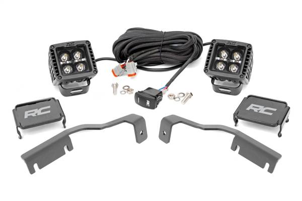Rough Country - Rough Country LED Light Ditch Mount 2 in. Black Pair White DRL - 71066 - Image 1