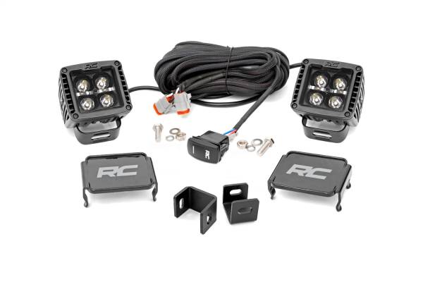 Rough Country - Rough Country LED Light Ditch Mount 2 in. Black Pair White DRL - 71073 - Image 1