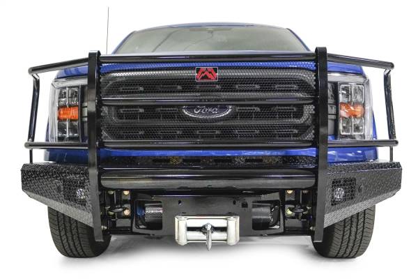 Fab Fours - Fab Fours Black Steel Front Bumper Full Guard Incl. Tow Hooks Lower Guard 14 Gauge Steel Construction Black Powder Coat 194 lbs. Weight - FF21-K5060-1 - Image 1