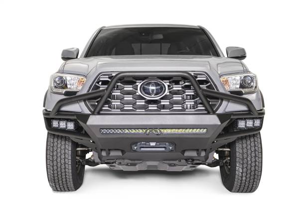 Fab Fours - Fab Fours Winch Front Bumper w/High Pre-Runner Guard Bare Steel - TB16-03-B - Image 1