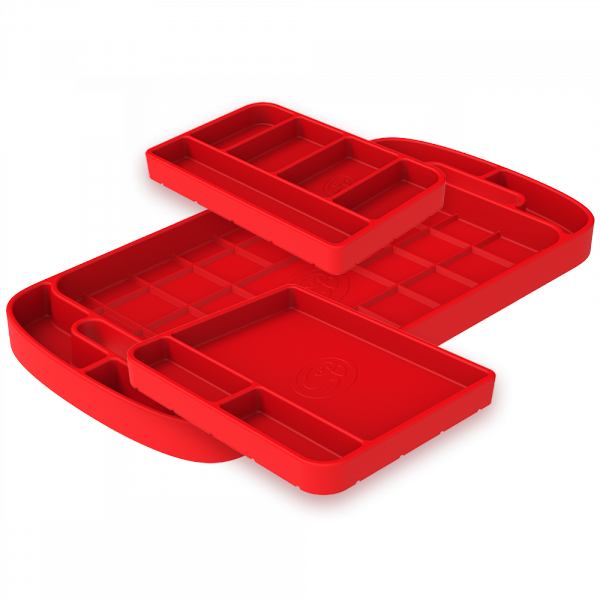 S&B - S&B Tool Tray Silicone 3 Piece Set Color Red - 80-1001 - Image 1