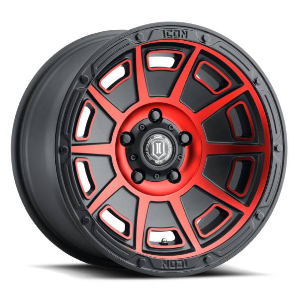 ICON Alloys - ICON ALLOYS VICTORY SAT BLK RED - 17 X 8.5 / 6X5.5 / 0MM / 4.75" BS - 3017858347SBRT - Image 1