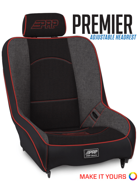 PRP Seats - PRP Premier Low Back, Extra Wide Suspension Seat with Adjustable Headrest - A100215 - Image 1