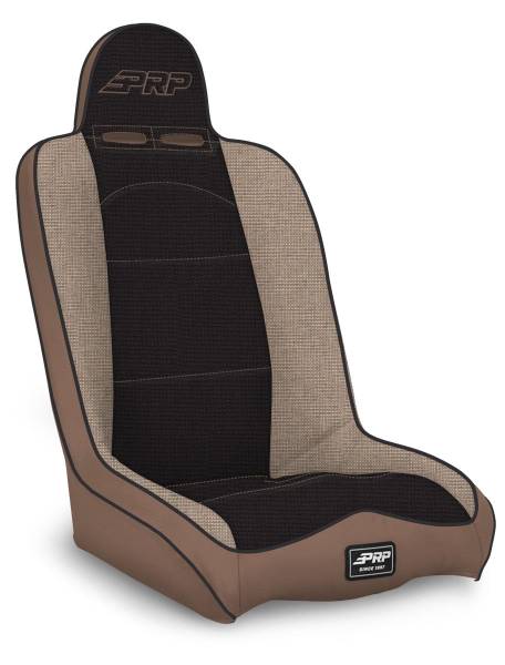 PRP Seats - PRP Daily Driver High Back Suspension Seat (Two Neck Slots) - Tan / Black - A140110-64 - Image 1