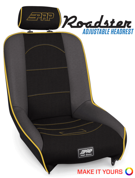PRP Seats - PRP Roadster Low Back Rear Suspension Seat with Adjustable Headrest - A150815 - Image 1