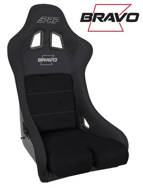 PRP Seats - PRP Bravo Composite Seat- Black (PRP Silver Outline/Bravo Silver- Black Stitching) - A4502-201 - Image 1
