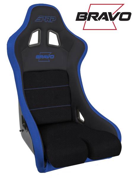 PRP Seats - PRP Bravo Composite Seat- Black/Blue (PRP Blue Outline/Bravo Blue- Blue Stitching) - A4502-V - Image 1