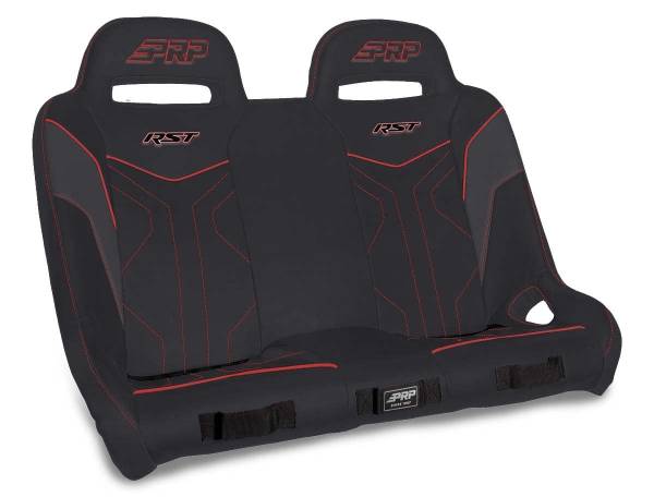 PRP Seats - PRP Polaris RZR XP4 1000/XP4 Turbo/XP4 Turbo S RST Rear Suspension Bench- Black/Red - A4901-204 - Image 1