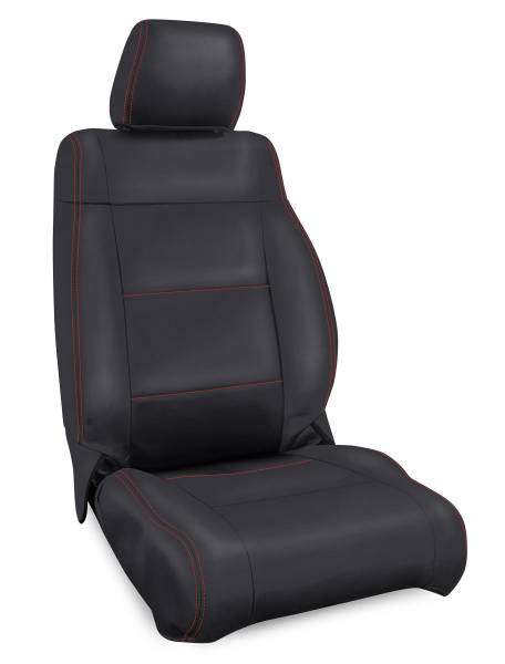 PRP Seats - PRP 07-10 Jeep Wrangler JK Front Seat Covers/2 door or 4 door (Pair) - Black with Red Stitching - B016-01 - Image 1