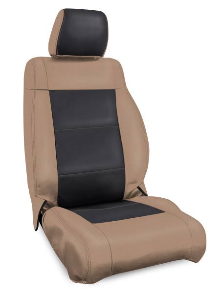 PRP Seats - PRP 07-10 Jeep Wrangler JK Front Seat Covers/2 door or 4 door (Pair) - Black/Tan - B016-04 - Image 1