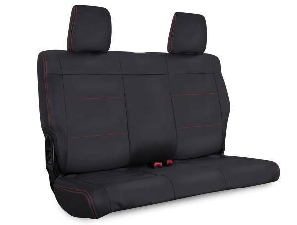 PRP Seats - PRP 07-10 Jeep Wrangler JK Rear Seat Covers/2 door - Black with Red Stitching - B017-01 - Image 1