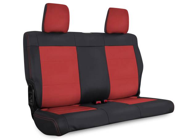 PRP Seats - PRP 07-10 Jeep Wrangler JK Rear Seat Covers/2 door - Black/Red - B017-05 - Image 1