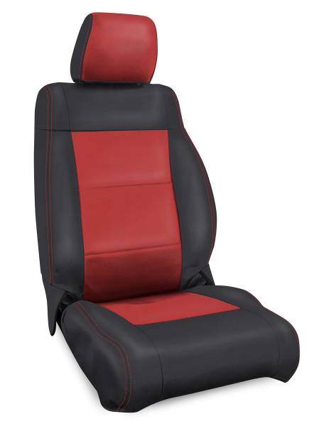 PRP Seats - PRP 11-12 Jeep Wrangler JK Front Seat Covers/2 door or 4 door (Pair) - Black/Red - B019-05 - Image 1