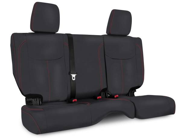 PRP Seats - PRP 13-18 Jeep Wrangler JKU Rear Seat Cover/4 door - Black with Red Stitching - B024-01 - Image 1