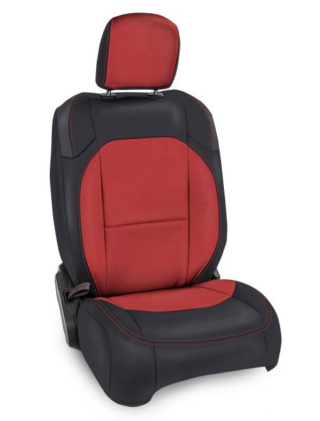 PRP Seats - PRP 2018+ Jeep Wrangler JL/2 door/ Non-Rubicon Front Seat Covers (Pair) - Black/Red - B037-05 - Image 1