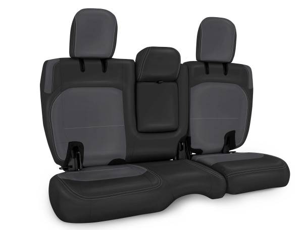 PRP Seats - PRP 2018+ Jeep Wrangler JLU/4 door Rear Bench Cover with Leather Interior - Black/Grey - B044-03 - Image 1