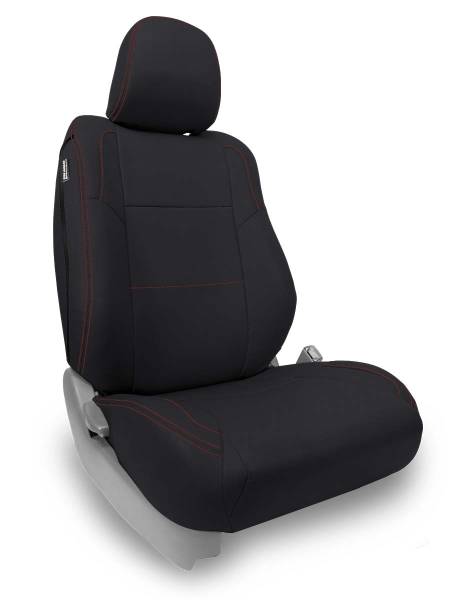 PRP Seats - PRP 12-15 Toyota Tacoma Front Seat Covers/ TRD/Sport Edition (Pair) - Black with Red Stitching - B049-01 - Image 1