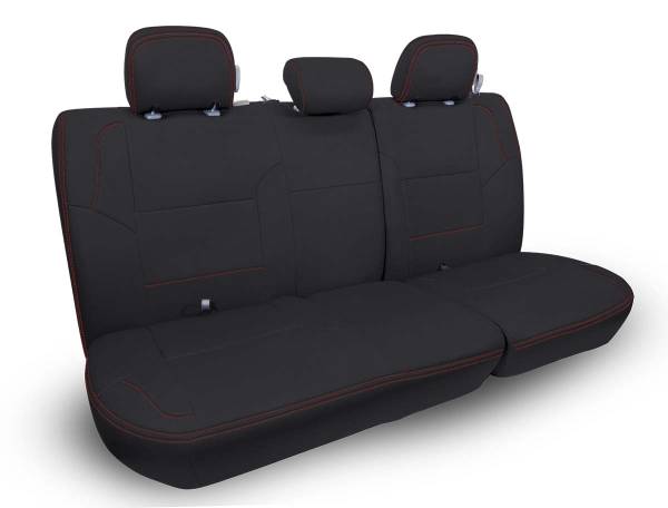 PRP Seats - PRP 12-15 Toyota Tacoma Rear Bench Cover Double Cab - Black with Red Stitching - B052-01 - Image 1