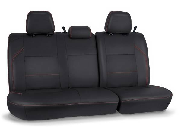 PRP Seats - PRP 2016+ Toyota Tacoma Rear Bench Cover Double Cab - Black with Red Stitching - B054-01 - Image 1