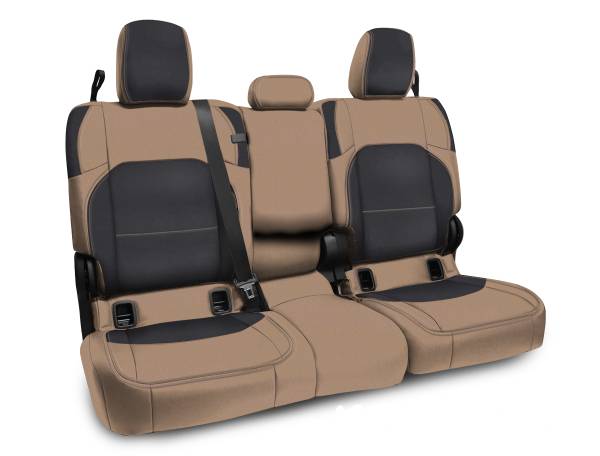 PRP Seats - PRP 2020+ Jeep Gladiator JT Rear Bench Cover with Leather Interior - Black/Tan - B056-04 - Image 1