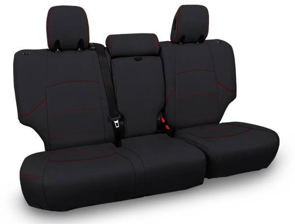 PRP Seats - PRP Rear Bench Cover for 2011+ Toyota 4Runner, 5-seat model - Black with Red Stitching - B067-01 - Image 1