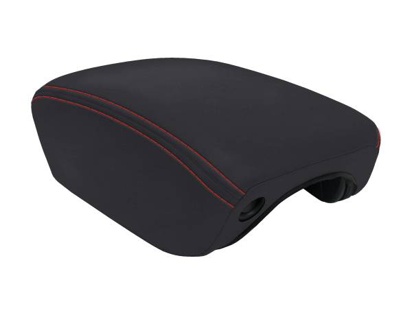 PRP Seats - PRP  2018+ Jeep Wrangler JL / Jeep Gladiator JT Center Console Cover - Black with Red Stitching - B103-01 - Image 1