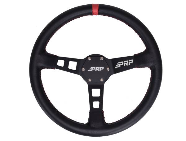 PRP Seats - PRP Deep Dish Leather Steering Wheel- Red - G113 - Image 1